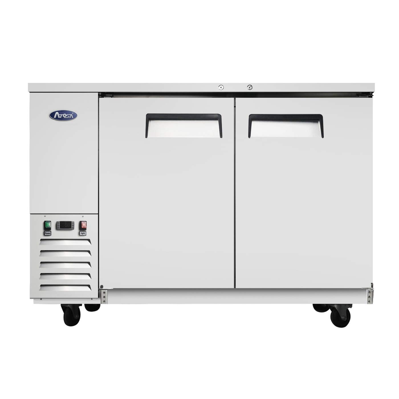 Atosa Commercial Back Bar Cooler with Solid Door - Energy Efficient Under Counter Refrigerator for Bars, Restaurants & Cafes - Perfect for Storing Beverages, Ingredients & Perishables