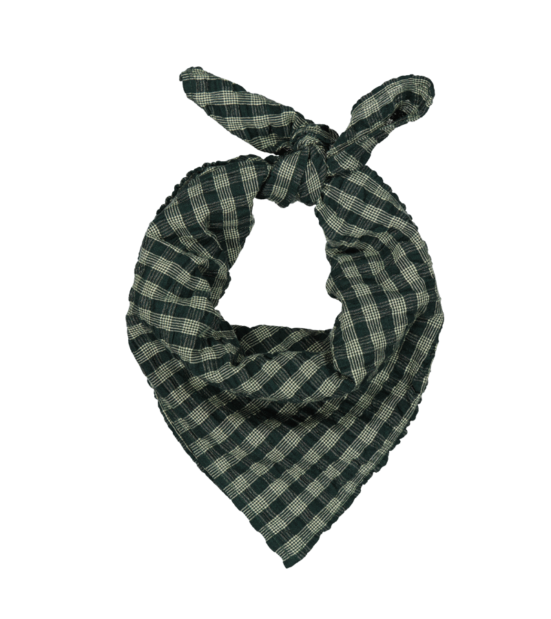 MarMar Copenhagen Seersucker Gingham Airy Bandana Scarf - Lightweight & Breathable for Summer, Outdoor Activities, and Fashion Accessories