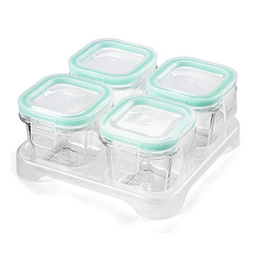 [Pack of 4] Mint Green Lid - 3 Ounce (90ml) Each - Thermal Resistant Toughened Glass