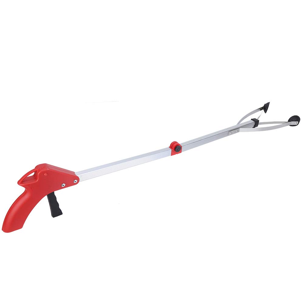 **Folding Trash Grabber with Red Handle - 32