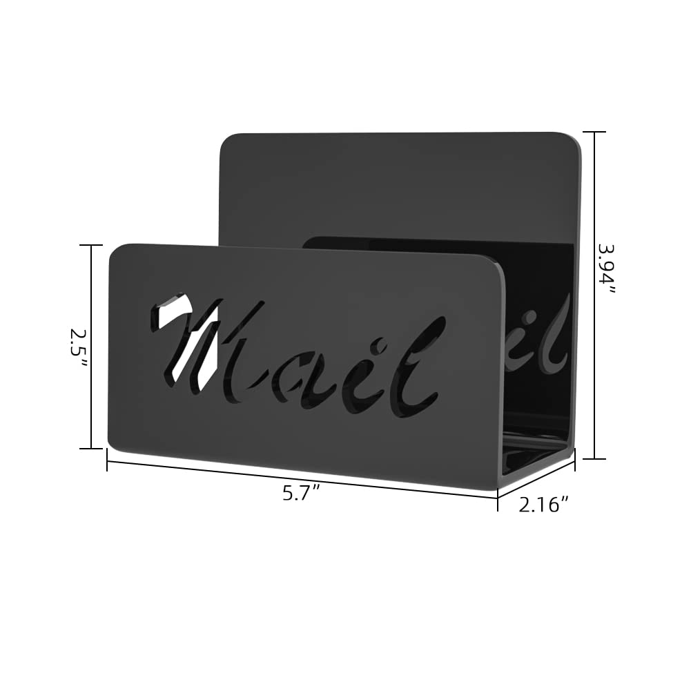 Black Mail Organizer & Letter Holder - Desktop Mail Sorter for Home, Office & Kitchen Counter | Perfect for Bills, Documents & Office Supplies Organization