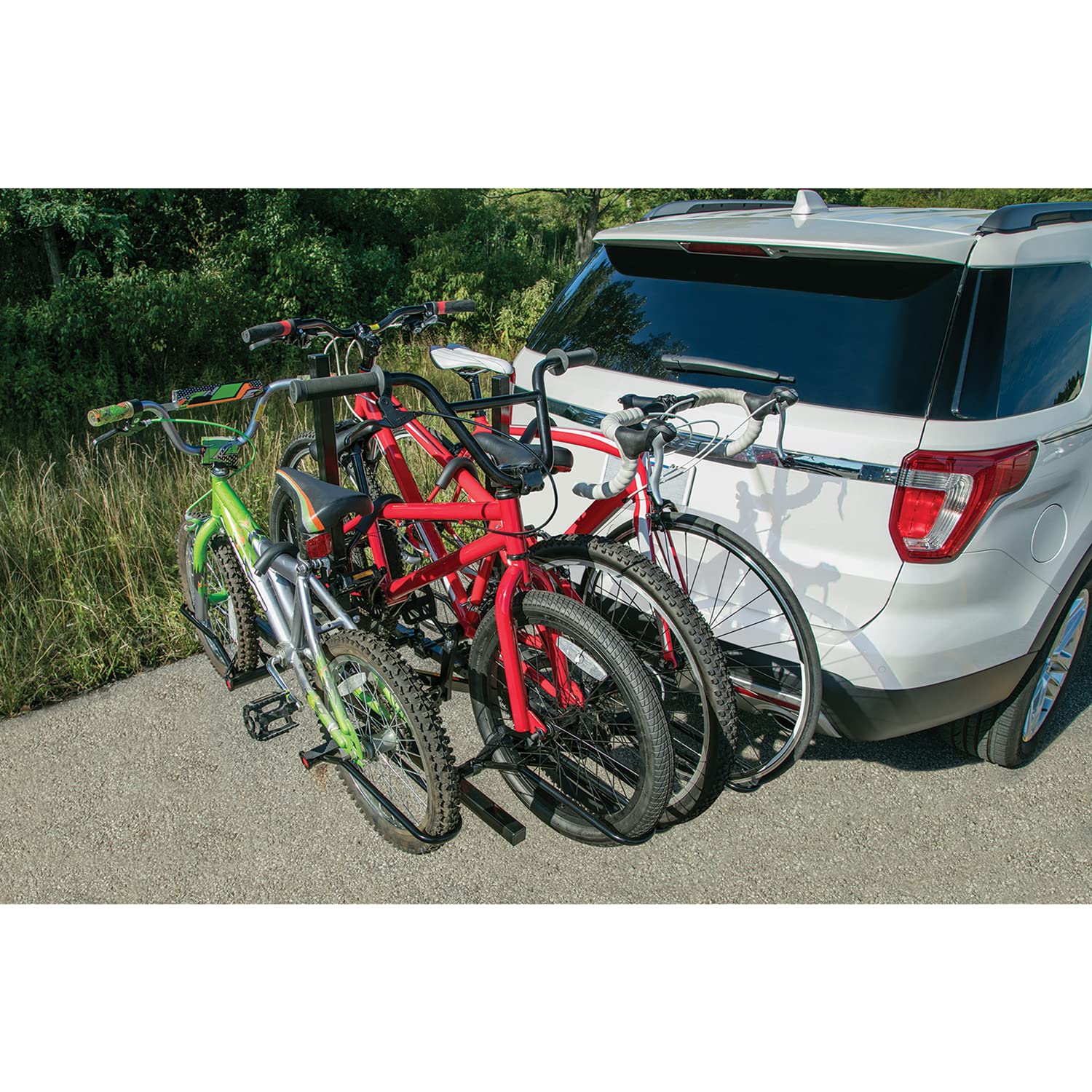 Reese 63138 Q-Slot 4-Bike Hitch Mount Rack - Heavy Duty Bicycle Carrier for Trucks, SUVs & RVs - Perfect for Road Trips, Camping & Outdoor Adventures