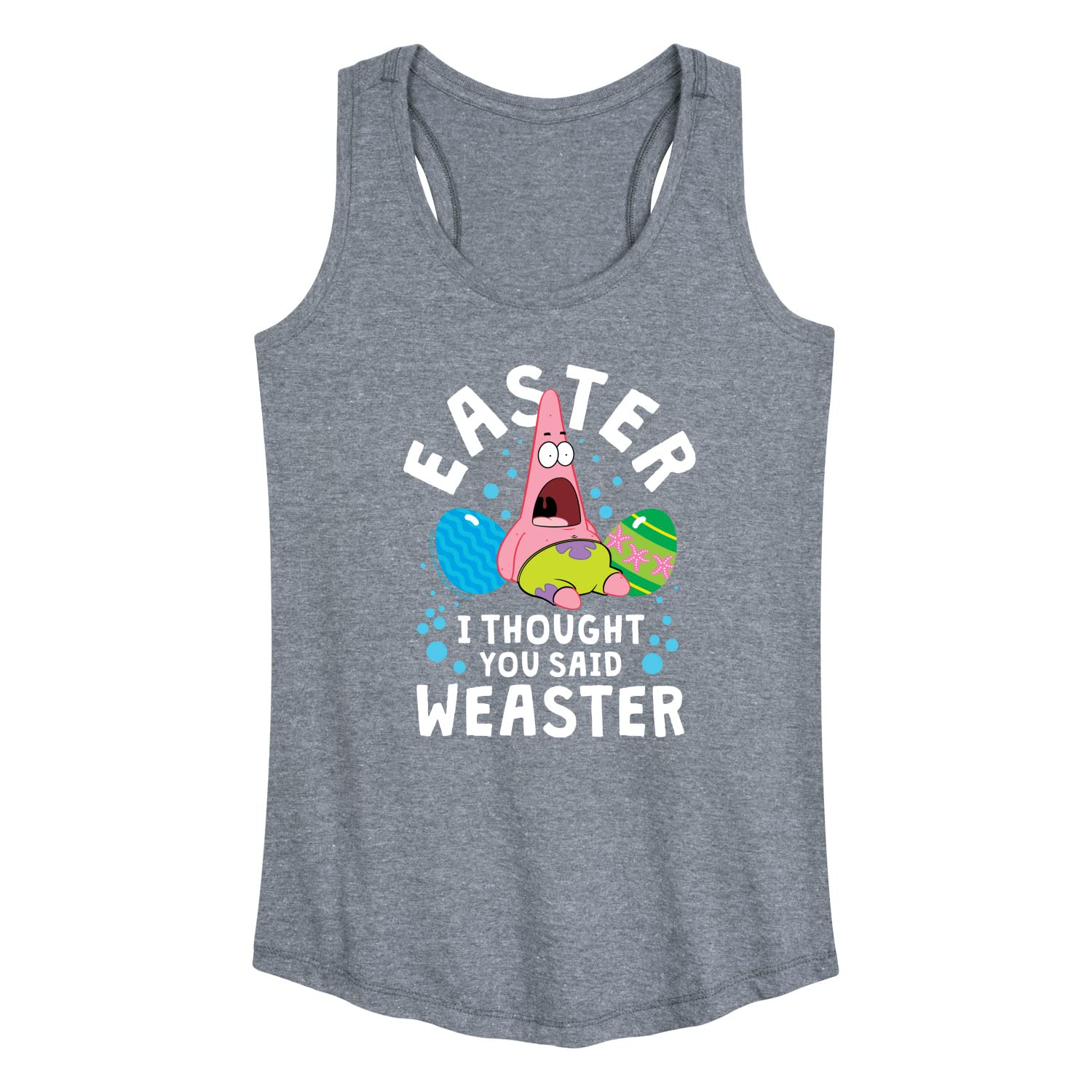Spongebob Squarepants Easter Weaster Women's Racerback Tank Top - Hybrid Apparel - Perfect for Summer Outfits, Beachwear & Casual Fashion