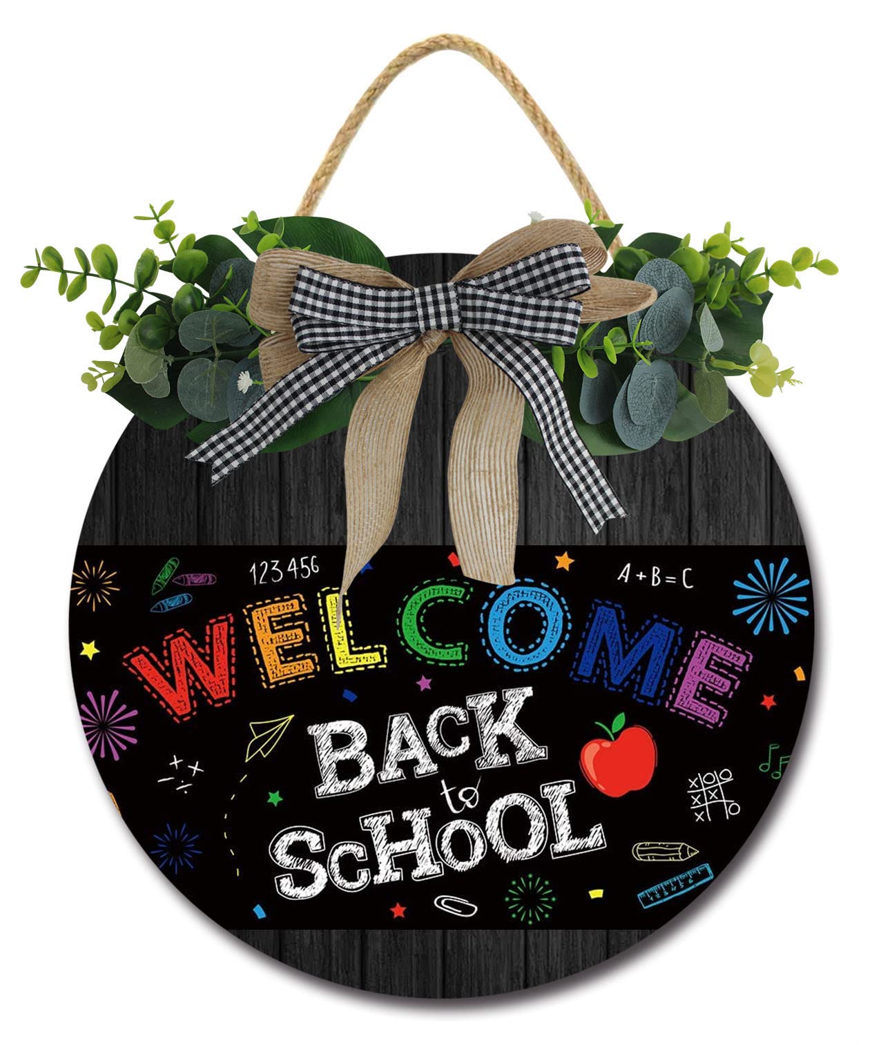 Welcome Back to School Door Sign - Classroom Door Hanger Decor for Preschool, Elementary & Middle School - Front Door Wreath Decorations | Perfect for Classroom Entrances, School Hallways & Teacher Appreciation Gifts