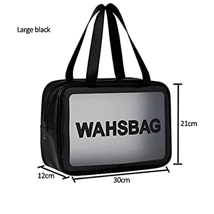 Waterproof 3-Piece Clear Toiletry Bag Set for Women & Men - Travel Cosmetic Organizer with 3 Sizes for Makeup, Accessories & Essentials | Perfect for Air Travel, Gym, Camping & Daily Use (Black)