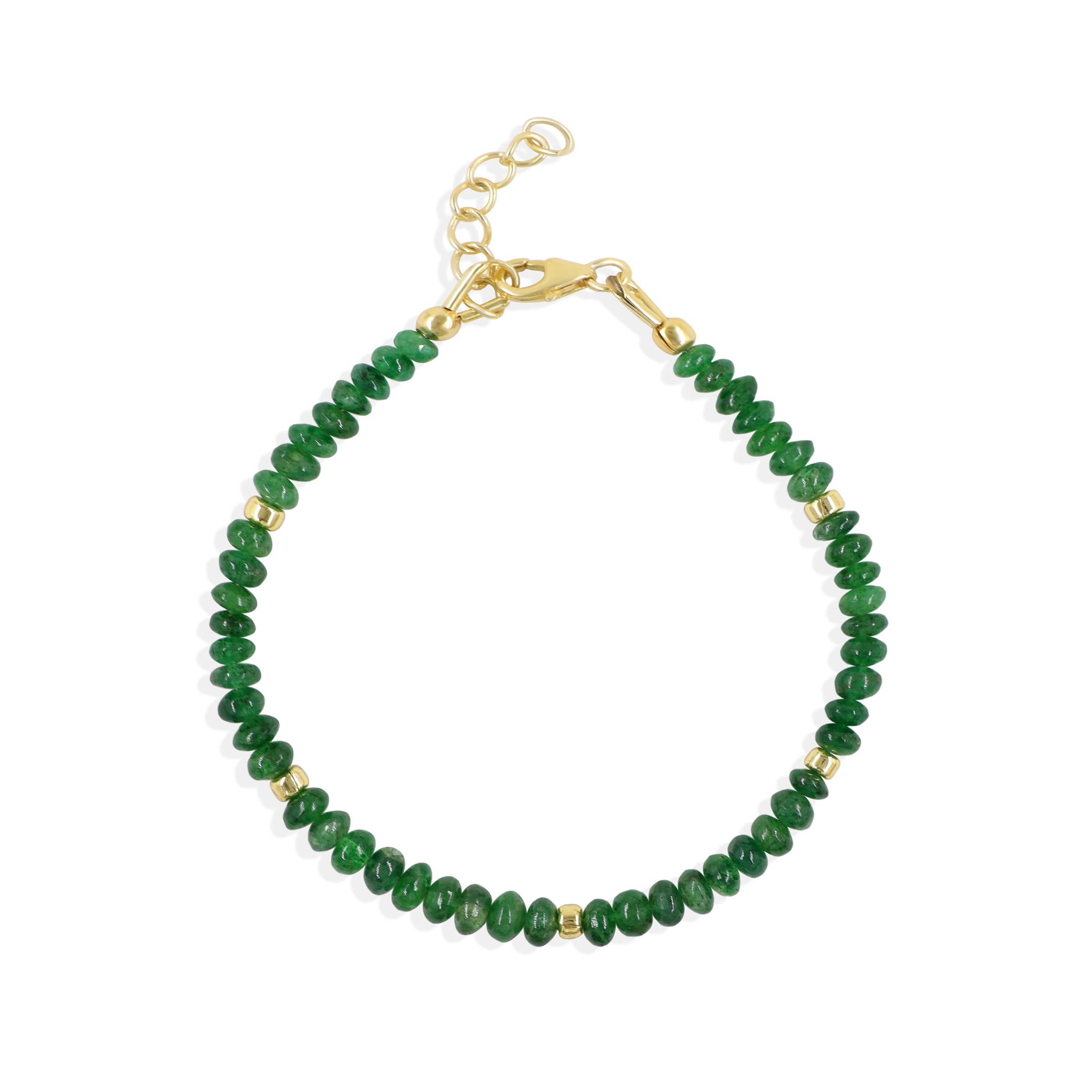 Emerald Smooth Beads Bracelet for Women - Adjustable 6 to 8 Inch - Elegant Jewelry for Everyday Wear, Parties & Special Occasions
