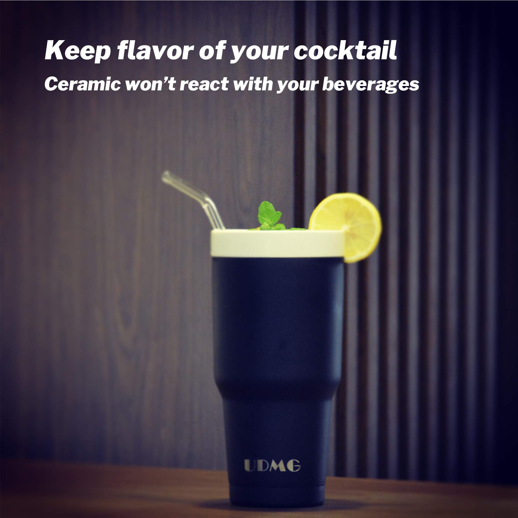 Premium Stainless Steel Vacuum Insulated Coffee Tumbler with Ceramic Lining - 24oz Venti Size, Leak-Proof & Temperature Control (Dark Navy) - Perfect for Travel, Office & Outdoor Adventures