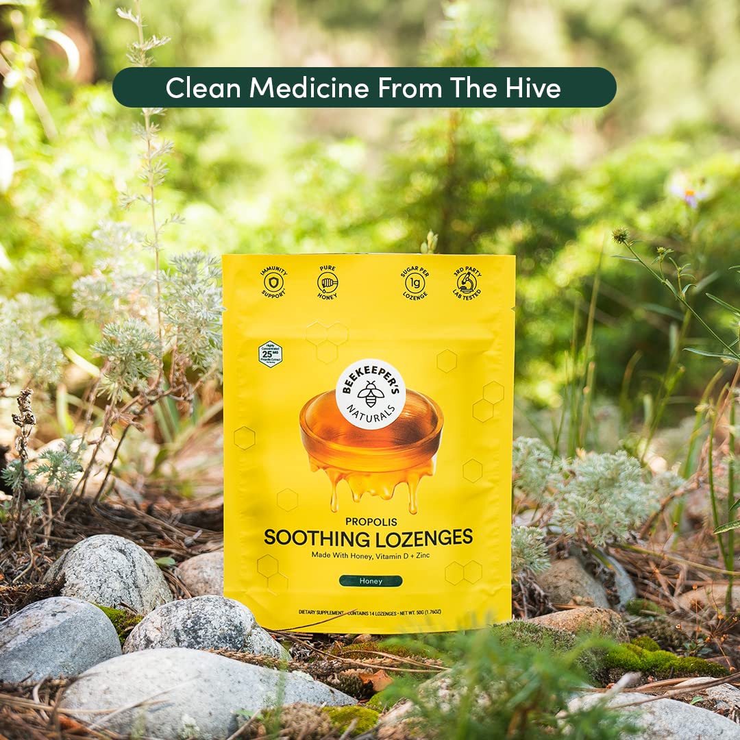 Beekeeper's Honey Cough Drops - 3 Flavors Pack with Zinc & Vitamin D for Sore Throat Relief - Home & Travel Use