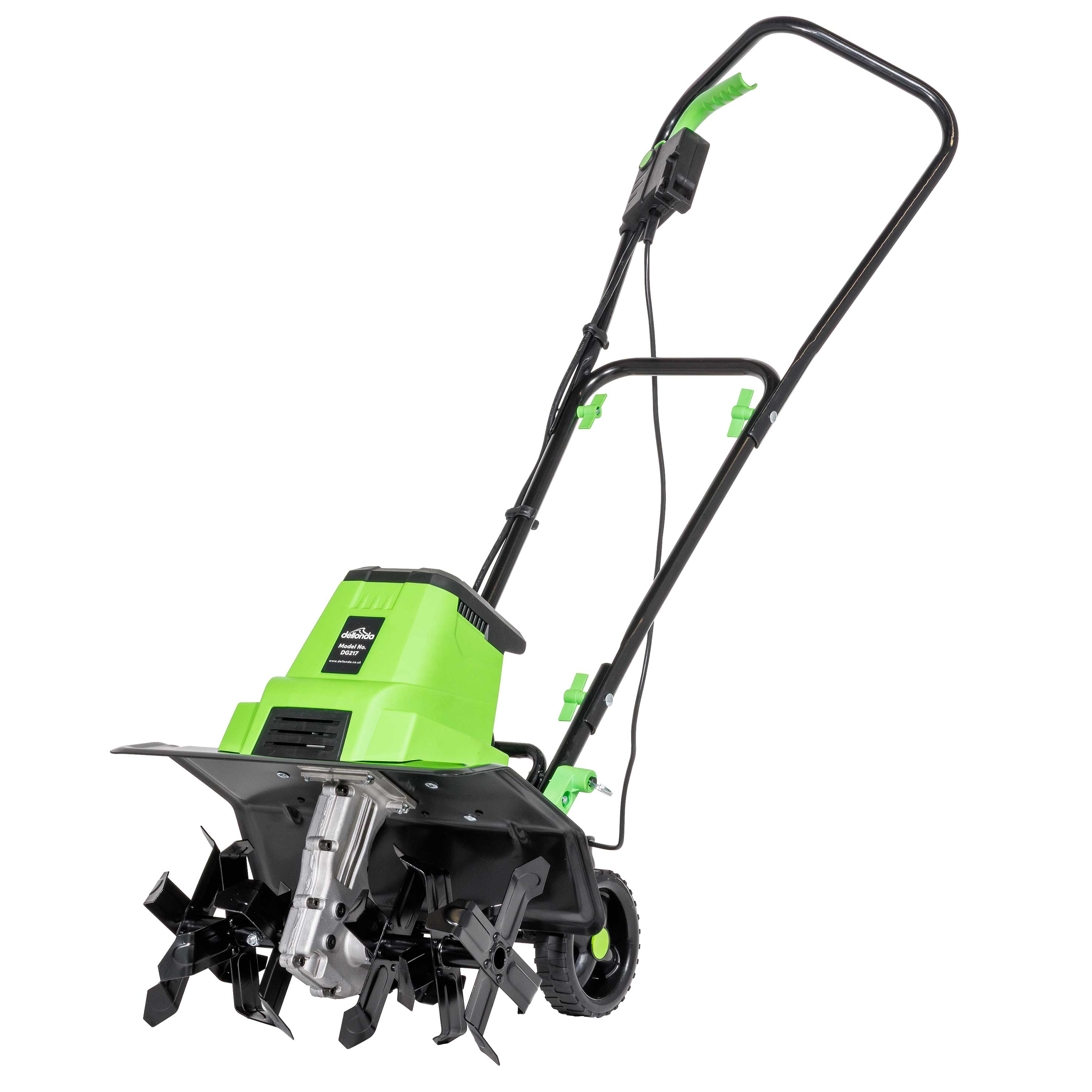 1500W Electric Tiller Cultivator - 40cm Working Width, 6 Steel Blades, 10m Power Cord - DG217 for Garden Soil Cultivation, Weed Removal & Landscaping