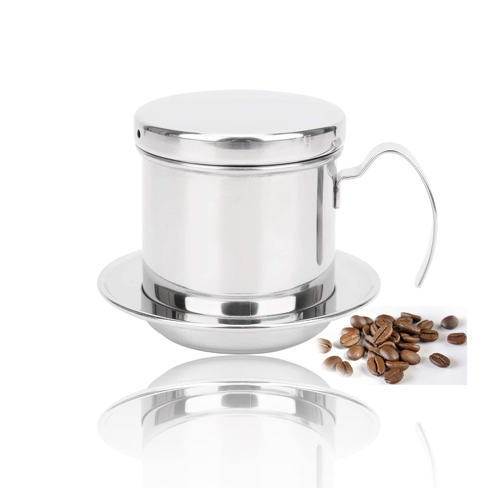 Premium Stainless Steel Vietnamese Coffee Filter Drip Pot - Authentic Phin Coffee Maker for Home & Kitchen | Perfect for Iced Coffee, Espresso & Traditional Vietnamese Brewing