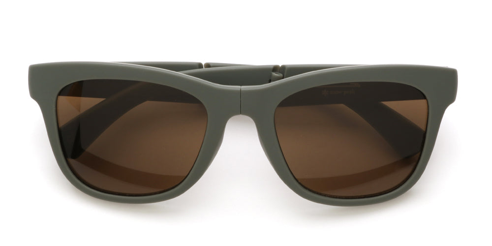 JINS x Snow Peak Folding Sunglasses 013 28 - Lightweight Polarized Sunglasses for Outdoor Activities, Hiking, Camping & Travel