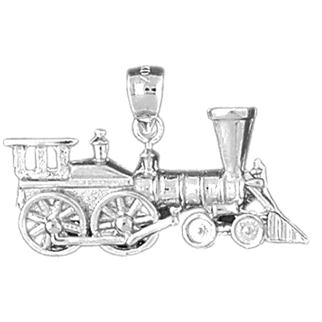 925 Sterling Silver Train Engine Locomotive Pendant Necklace - 19mm Vintage Style Jewelry for Men & Women | Perfect for Railroad Enthusiasts, Collectors, and Unique Gift Occasions