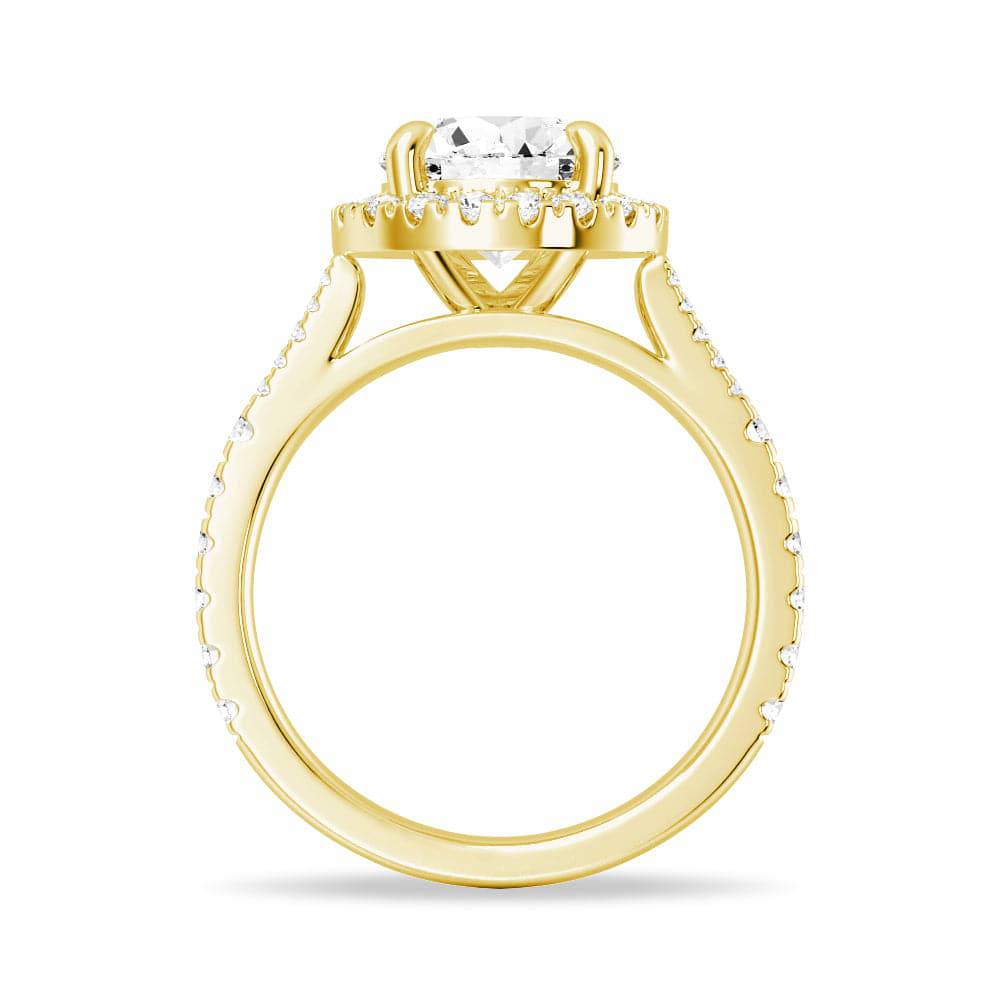 Exquisite Round Cut Split Shank Moissanite Halo Engagement Ring for Women - Perfect for Proposals, Weddings & Anniversaries - Durable & Sparkling Jewelry Gift