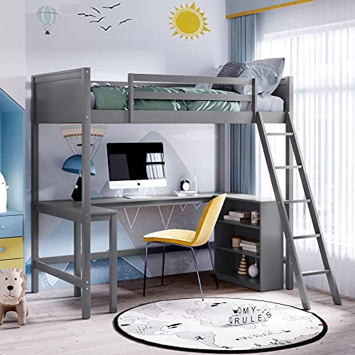 Gray-twin-loft Bed-#20