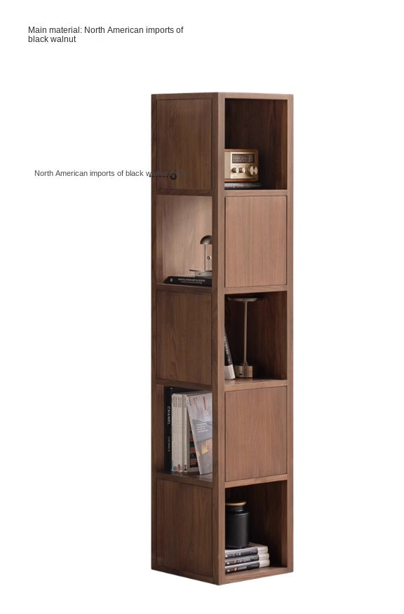 Solid Black Walnut & Oak Wood Corner Bookshelf - Stylish Storage Shelf for Living Room, Office, or Bedroom - Perfect for Books, Decor & Small Spaces
