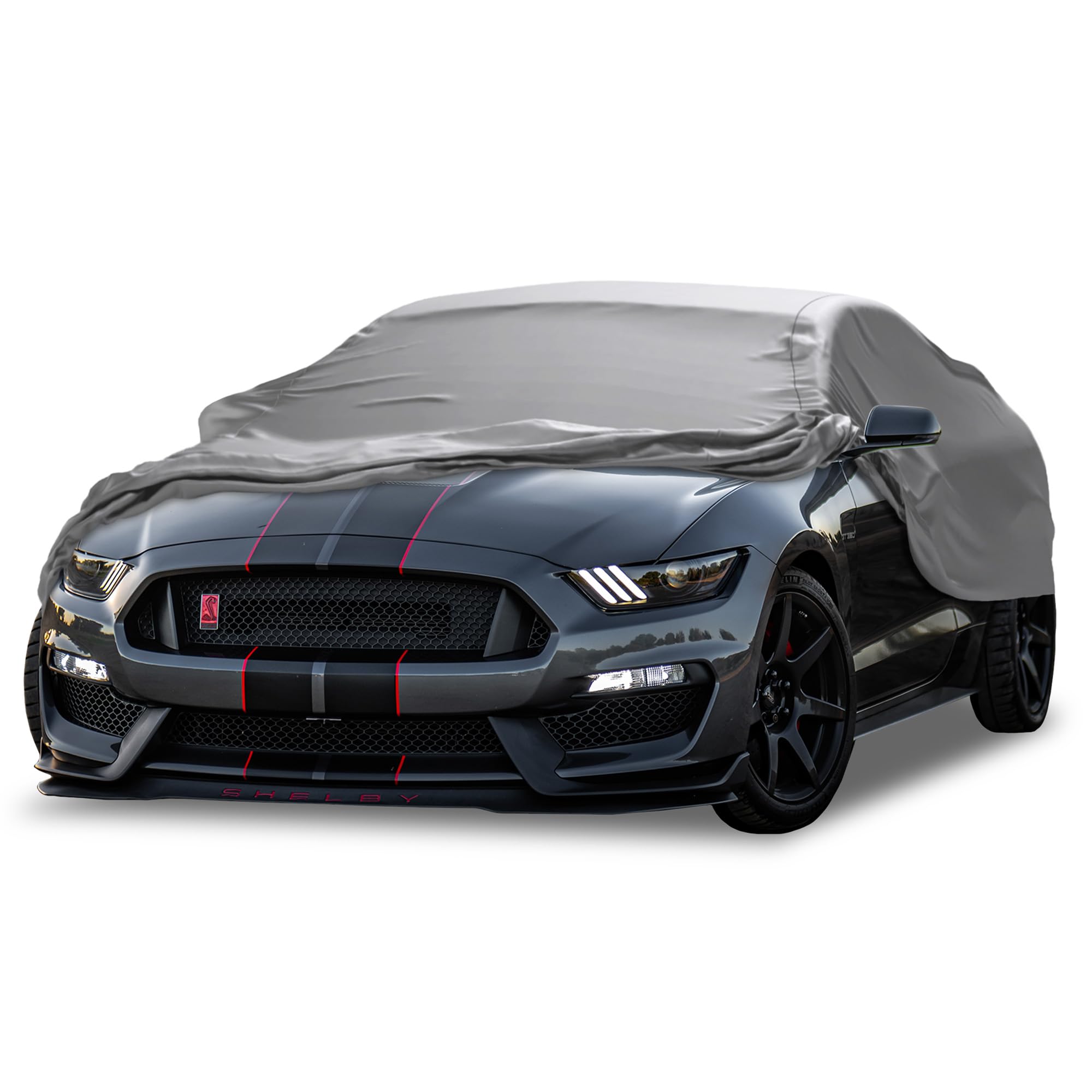 Weatherproof Car Cover for Ford Mustang 2005-2023 - Outdoor All-Season Protection with Anti-Theft Cable Lock | Durable Waterproof Car Accessories for Garage, Parking & Travel Use