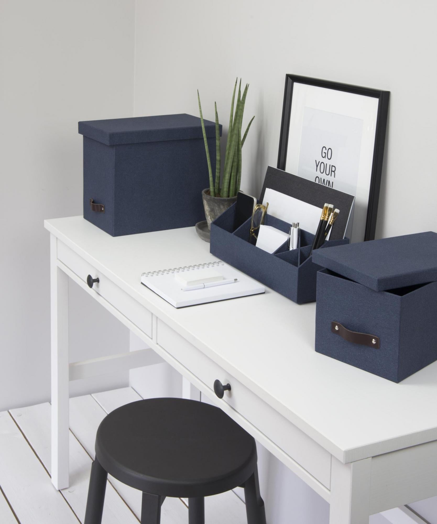 Johan File Box - Grey & Multi-Color Storage Organizer for Office, Home, or School Documents
