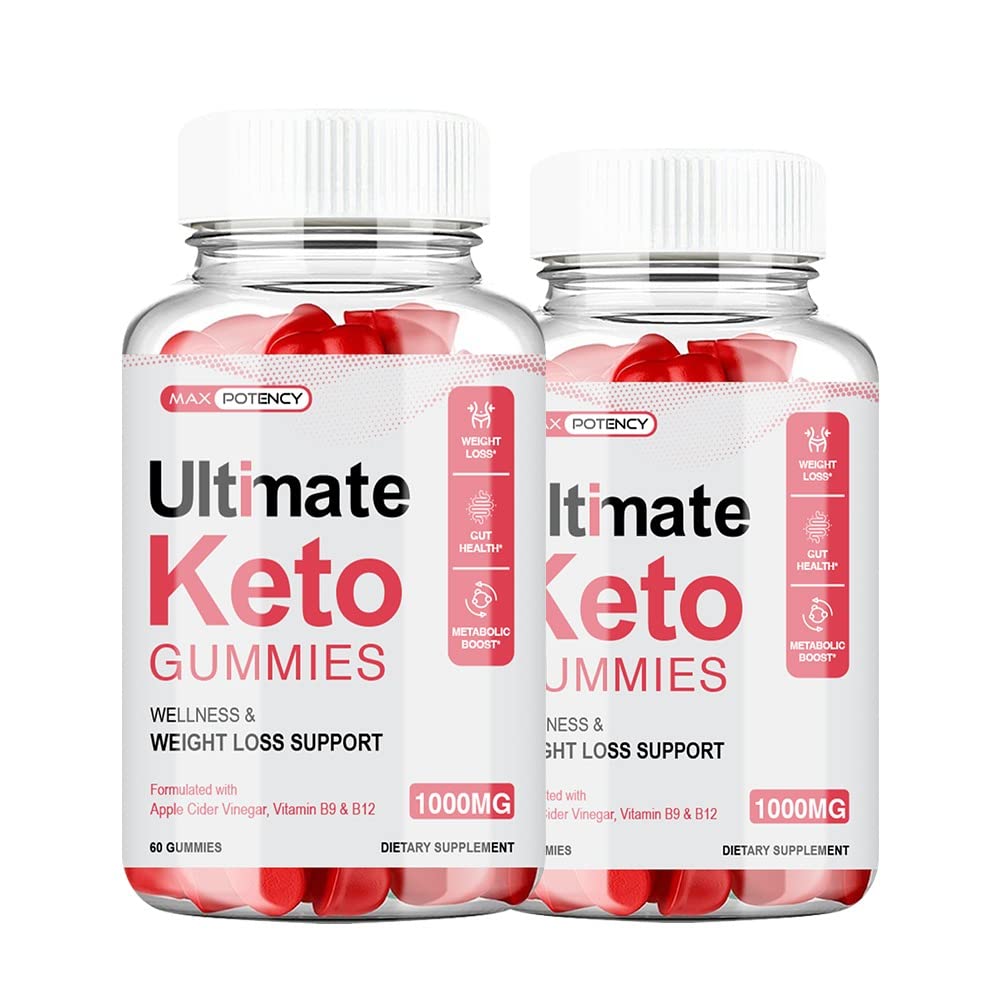 Ultimate Keto Gummies Max Potency (2 Pack - 120 Gummies) | 2 Month Supply of Keto Diet Pills | Supports Weight Loss & Ketosis | Perfect for On-The-Go Keto Lifestyle