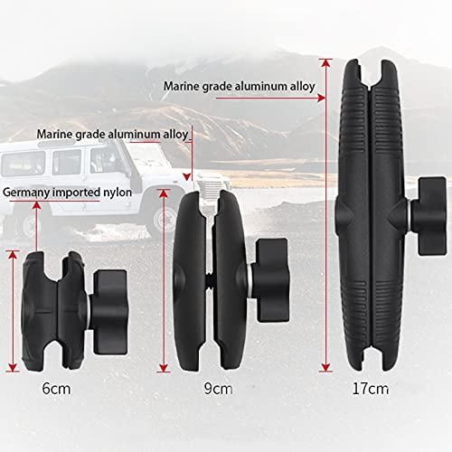 Pmandgk 9cm Aluminum Alloy Double Socket Arm with 1 Inch Ball Foot Mount - Motorcycle Camera Boom Arm for GoPro, Action Cameras - Perfect for Vlogging, Riding Adventures & Off-Road Recording