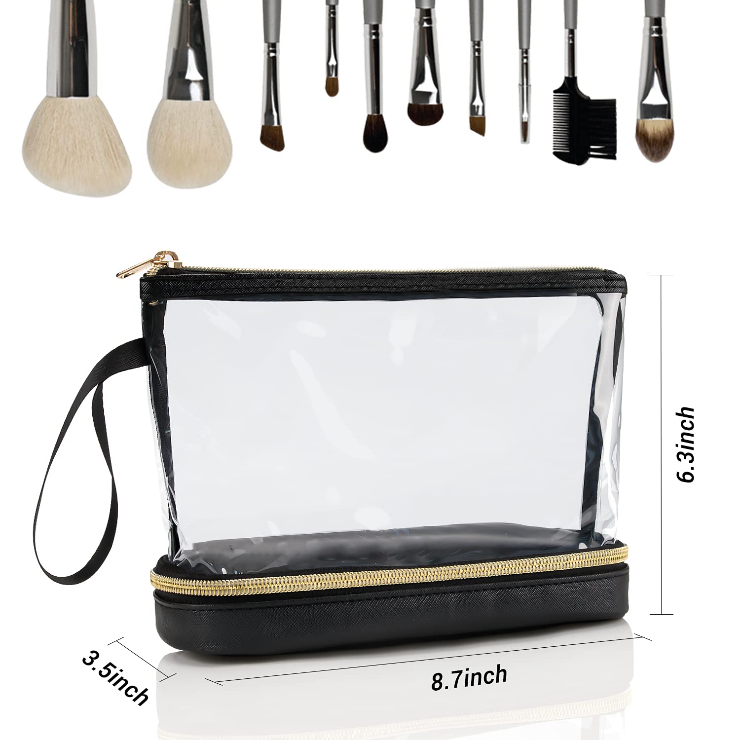 Ethereal Travel Makeup Bag - Clear TSA Approved Cosmetic Organizer | Waterproof Toiletry Pouch for Women | Perfect for Air Travel, Gym & Daily Essentials Storage