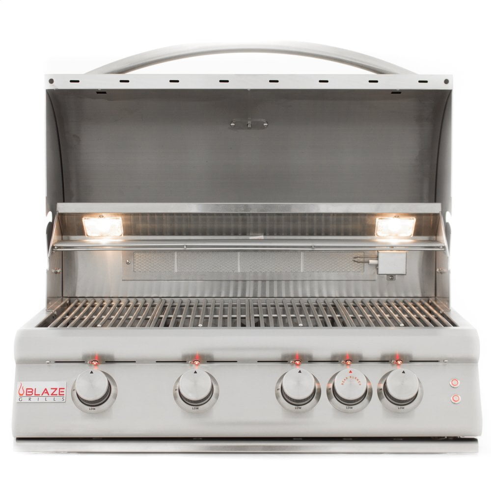 Blaze BLZ4LTE2NG 32-Inch 4-Burner LTE Natural Gas Grill with Rear Burner & Built-In Lighting System - Perfect for Outdoor Cooking, Backyard BBQs, and Patio Entertaining