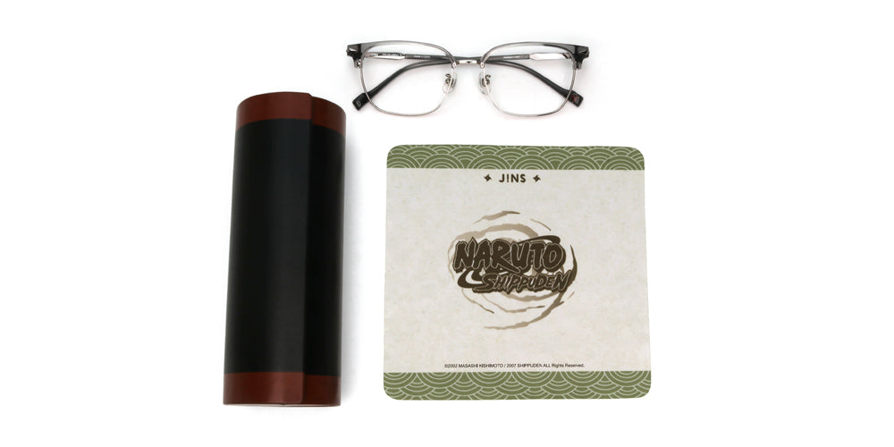 JINS x NARUTO KAKASHI Model Gray Glasses - Anime Inspired Eyewear for Naruto Fans | Perfect for Cosplay, Collecting & Daily Wear