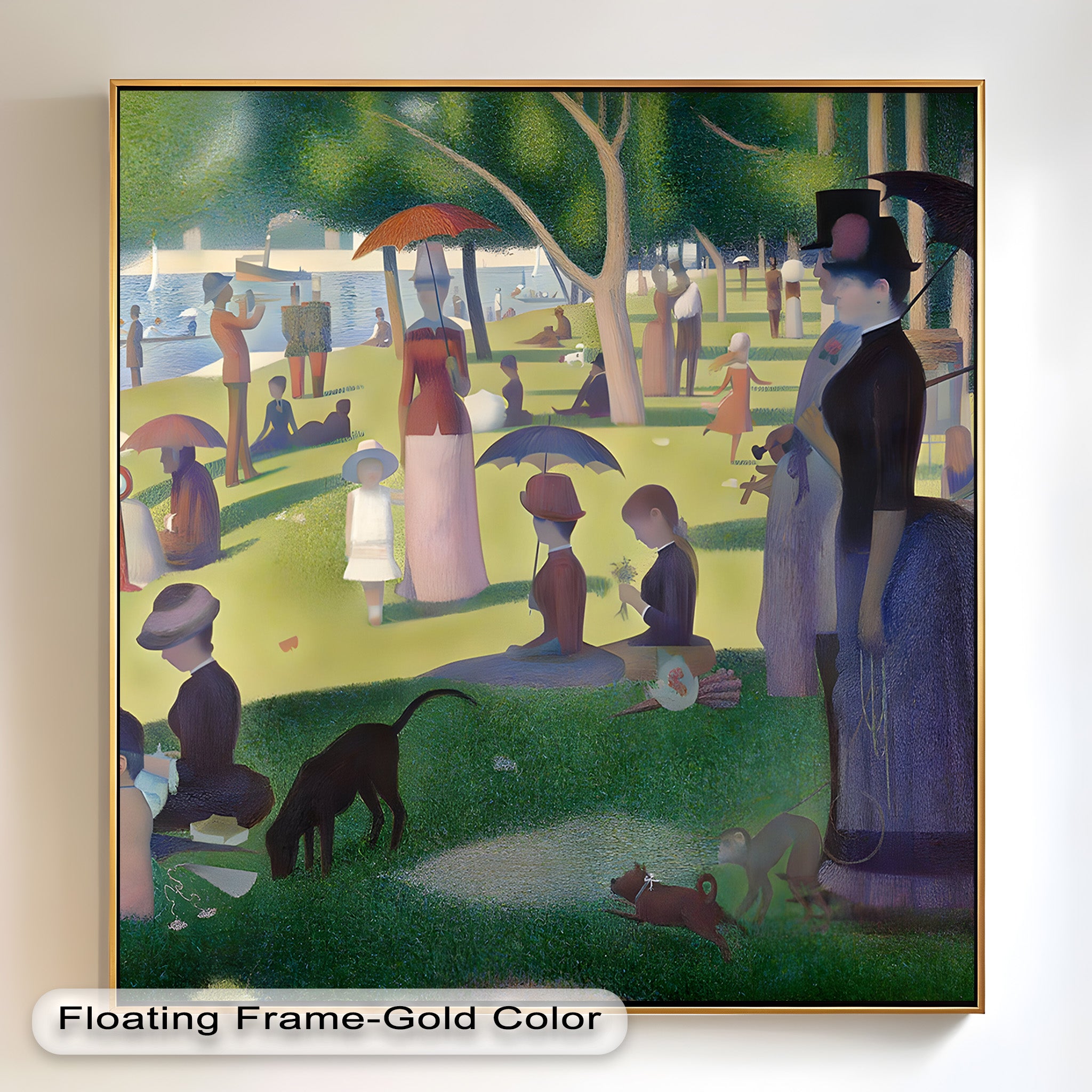 Historic Pointillist Oil Painting - A Sunday Afternoon Masterpiece | Wall Art for Living Room, Office & Gallery Decor