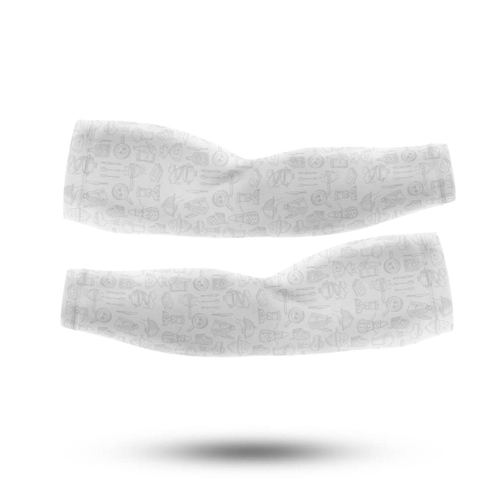 UV Protection Arm Sleeves for Men & Women - Cycling & Chef Printed Arm Warmers | Sun Protection for Outdoor Sports, Cooking & Workouts