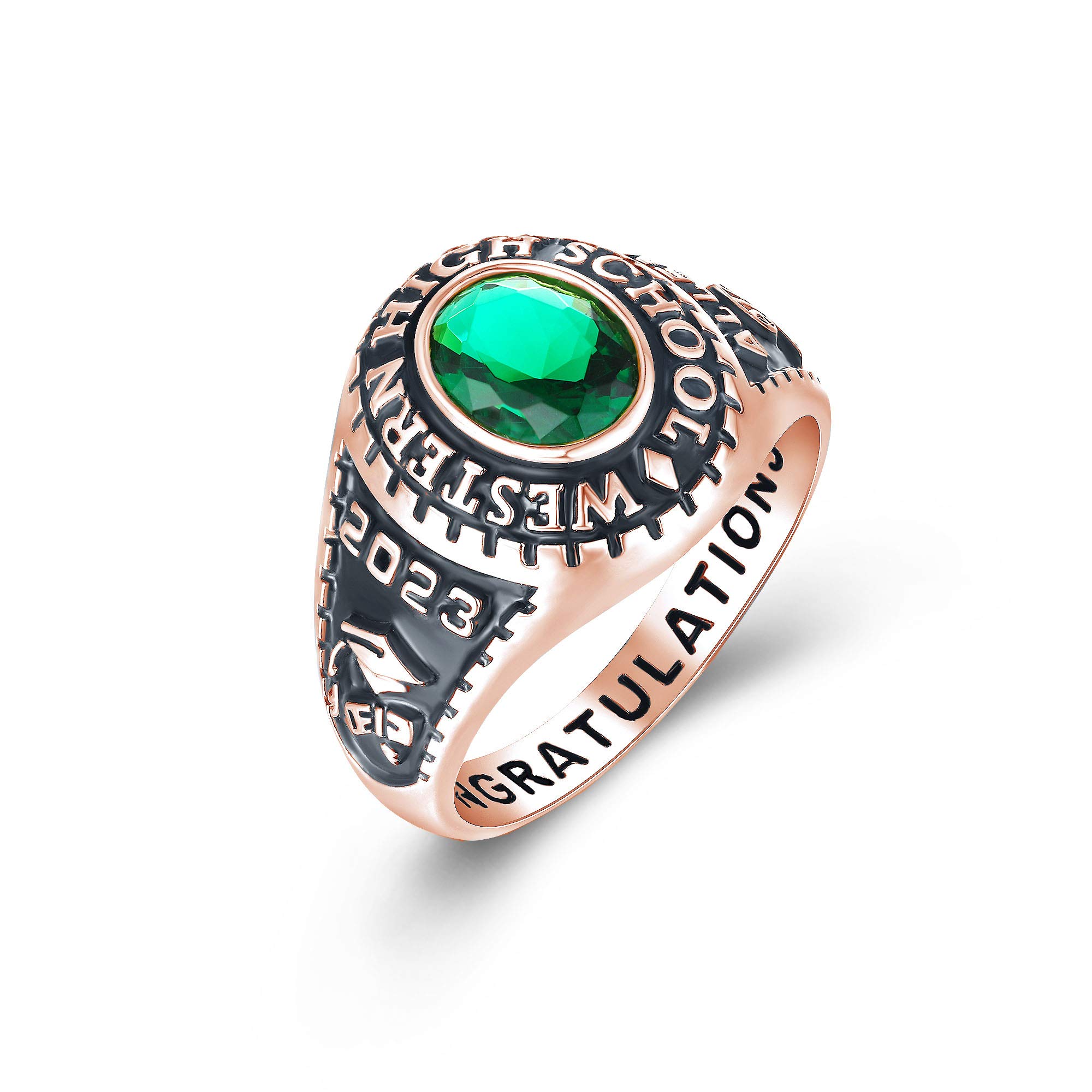 Authentic PJM Mementos USA Premium Class Ring for Men – 925 Sterling Silver or 10KT Gold Custom Graduation Ring – Personalized High School, College & University Rings – Perfect Graduation Gift for Him – Ideal for Commencement Ceremonies, Alumni Events & Special Milestones