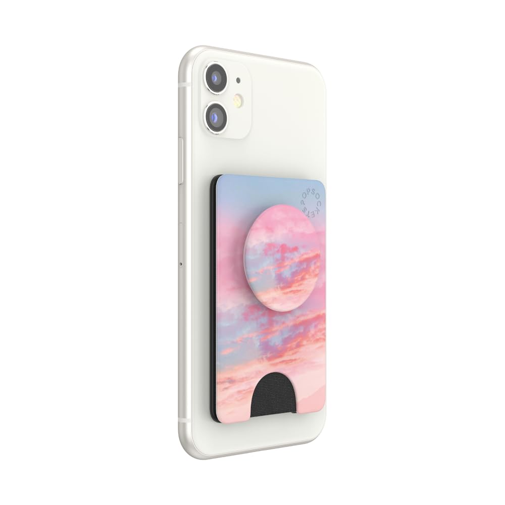 PopSockets Expanding Phone Grip & Wallet with Card Holder - Pink Clouds Design for Secure Phone Handling & Easy Card Access (Perfect for Travel, Shopping & Everyday Use)