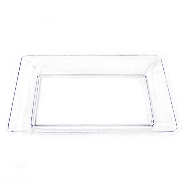 Clear Rectangular Serving Tray Set of 2 - Durable Acrylic Food Serving Platter for Parties, Buffets, and Entertaining - Perfect for Appetizers, Desserts, and Cocktails