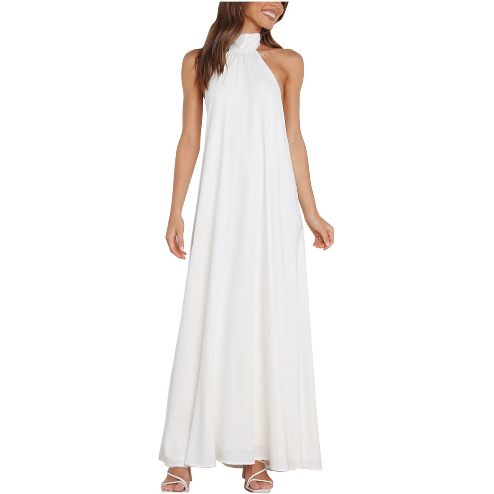 Women's Summer Flowy Swing Dress - Sleeveless Scoop Neck Printed Beach Dress for Casual & Sexy Style | Perfect for Beach Outings, Vacations & Summer Parties
