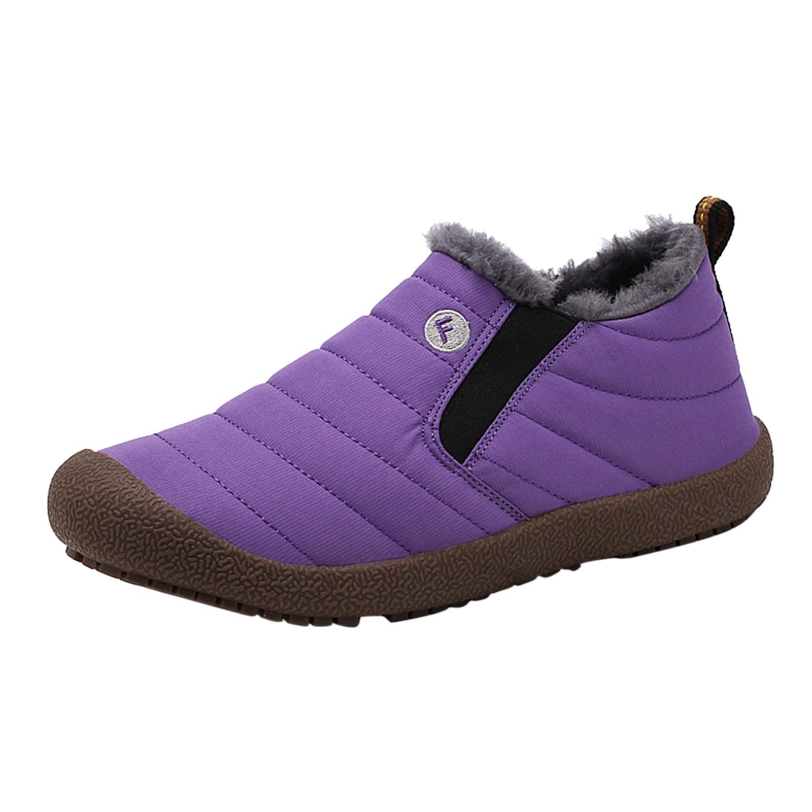 Men's Winter Fleece Lined Espadrilles - Warm Snow Boots with Soft Flat Bottom | Slip-On Deck Shoes for Outdoor Walking, Boating & Casual Wear | Lightweight Comfortable Plush Booties in Solid Colors