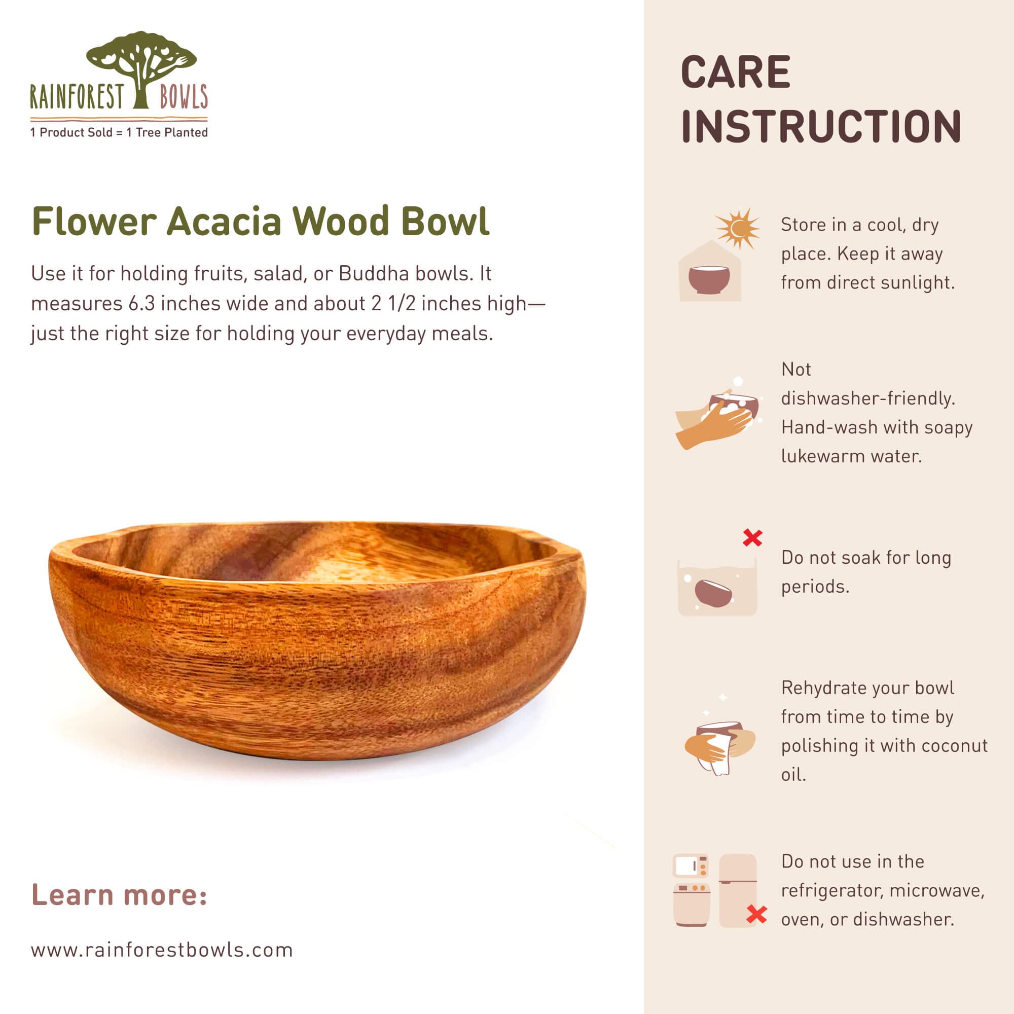 Handcrafted Acacia Wood Bowl Set (4-Pack) - Natural Wavy Wooden Serving Bowls for Fruit, Salad, Snacks & Desserts - Eco-Friendly Tableware - Sustainable Kitchen Gift for Home, Parties & Wedding Decor