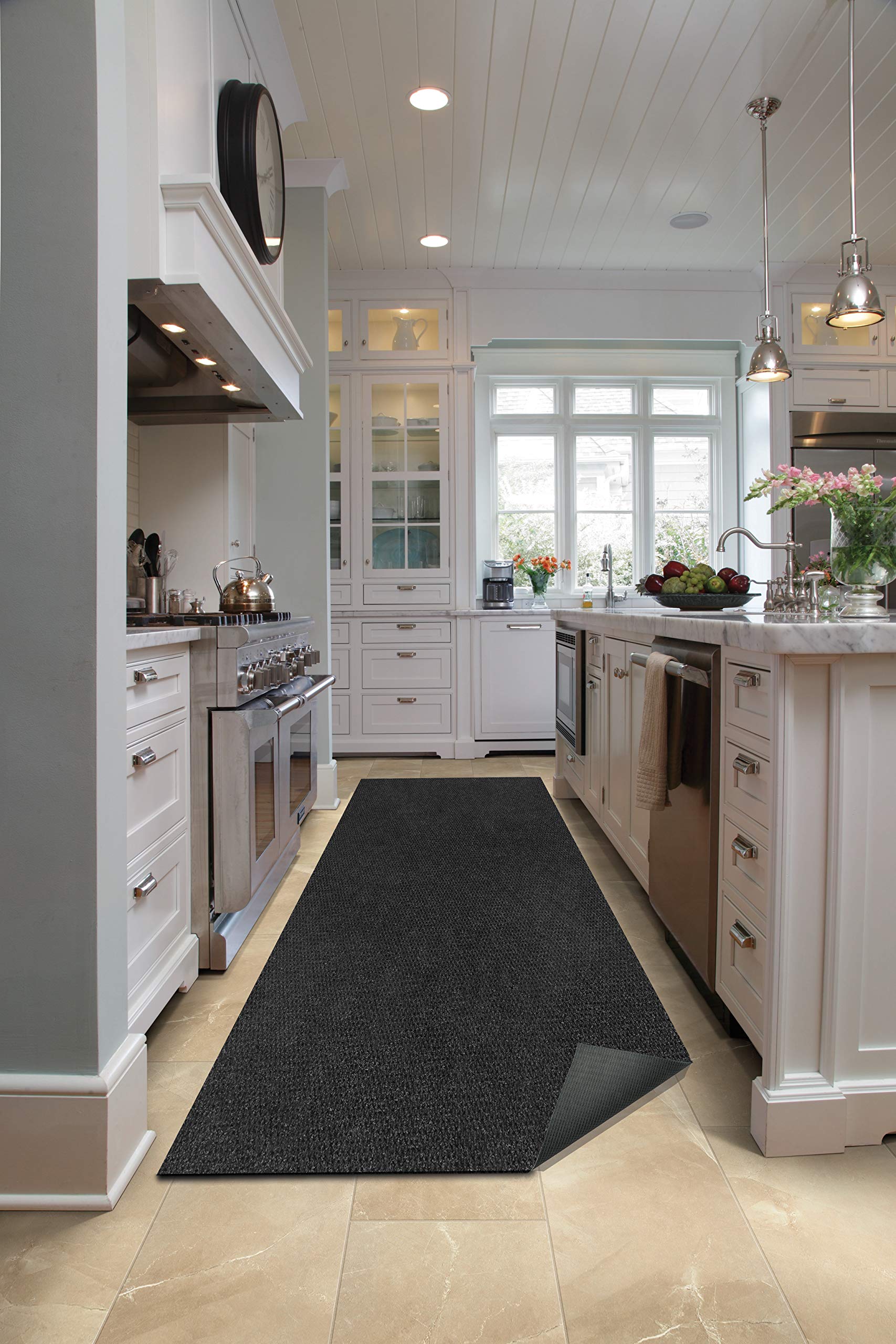 Durable Heavy Duty Rubber Doormat for Indoor & Outdoor Use - Easy to Clean, Non-Slip Entry Mat for High Traffic Areas Like Garage, Patio, Foyer, Laundry & Kitchen - Charcoal Grey 6x9 Feet - Perfect for Muddy Shoes, Pet Paws & Wet Weather Protection