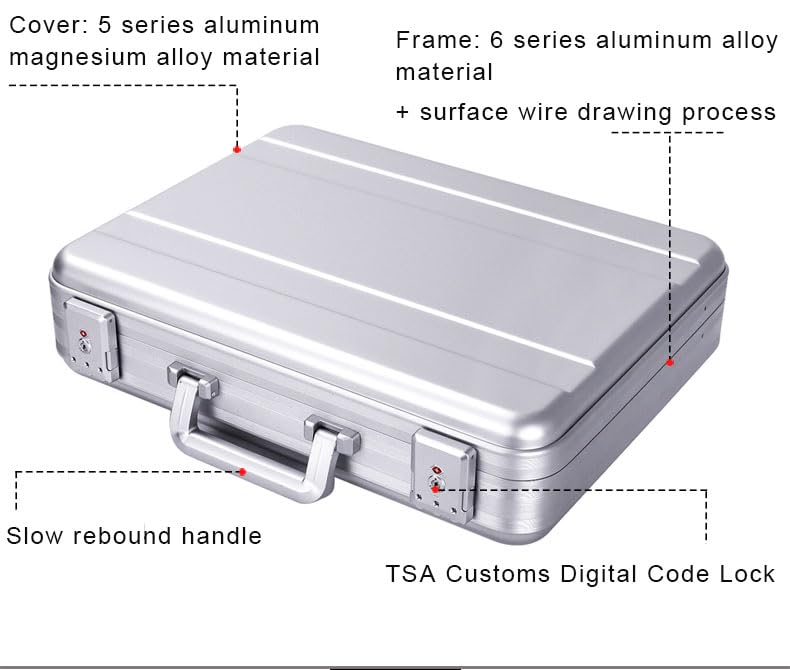 Premium Aluminum Briefcase with TSA Combination Lock - Heavy Duty Metal Tool Case with Customizable Foam Insert for Wine, Jewelry, Watches, Cameras & Equipment - Perfect for Travel, Storage & Professional Use