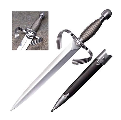 Cold Steel Large Parrying Dagger with Sheath - High Carbon Steel Blade for Self Defense, Medieval Reenactment & Collectors | Perfect for LARP, Cosplay & Historical Combat Training