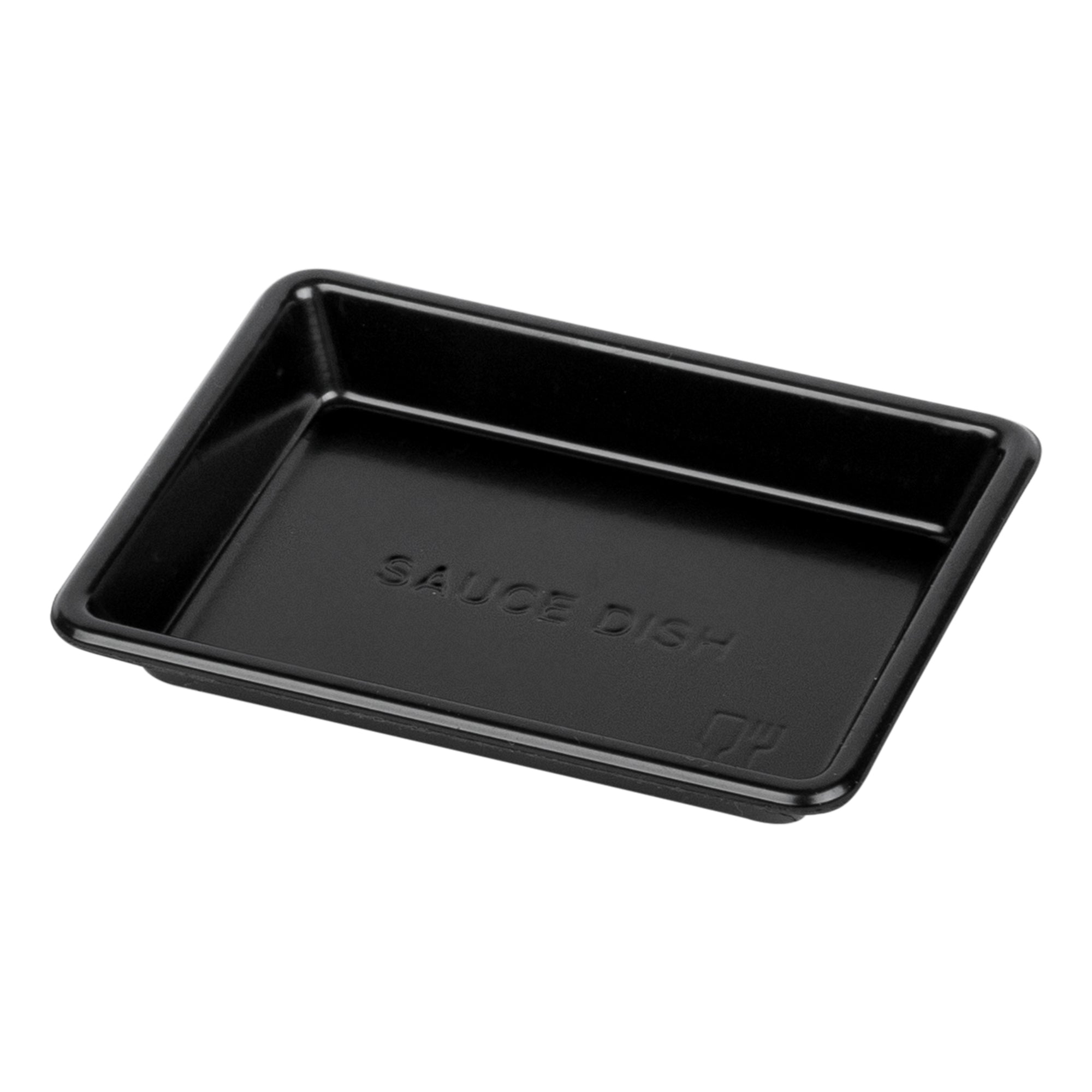 Bento Tek 1 oz Rectangle Black Plastic Sauce Containers - 100-Pack (3
