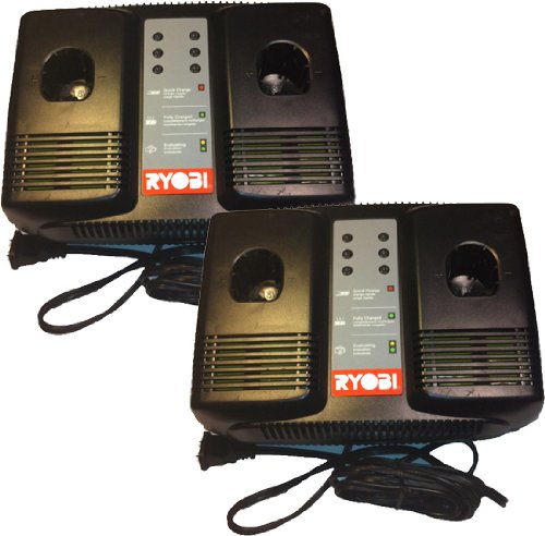 Ryobi P120-18V Dual Port Fast Charger (2 Pack) for 18V Lithium-Ion Batteries - Fast Charging for Power Tools - Perfect for Home Improvement, Construction & DIY Projects