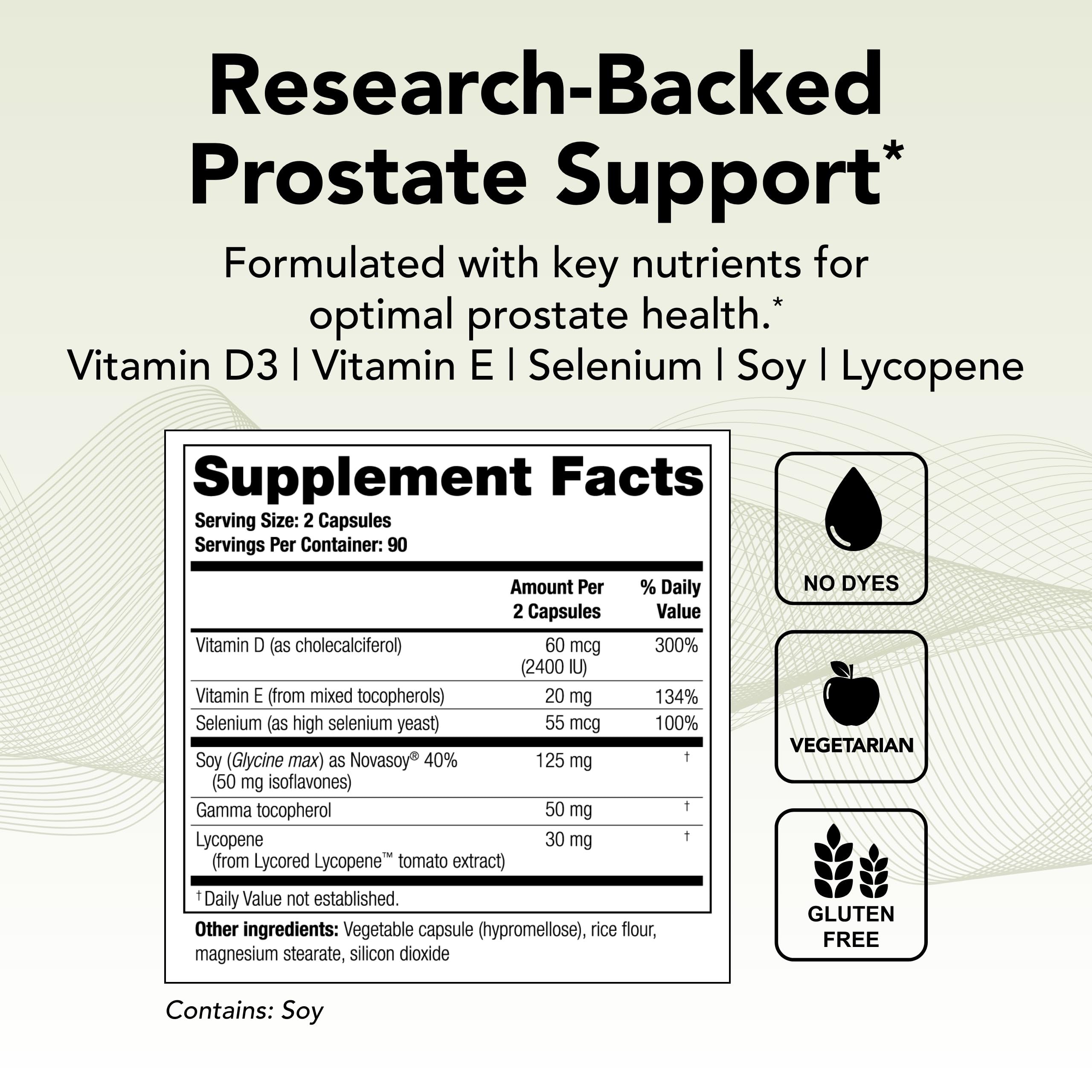 Theralogix Prostate 2.4 Nutritional Supplement for Men - 90-Day Supply (180 Capsules) - Supports Prostate Health with Lycopene, Vitamin D3, Selenium & Vitamin E - NSF Certified - Ideal for Daily Prostate Care & Wellness Routine
