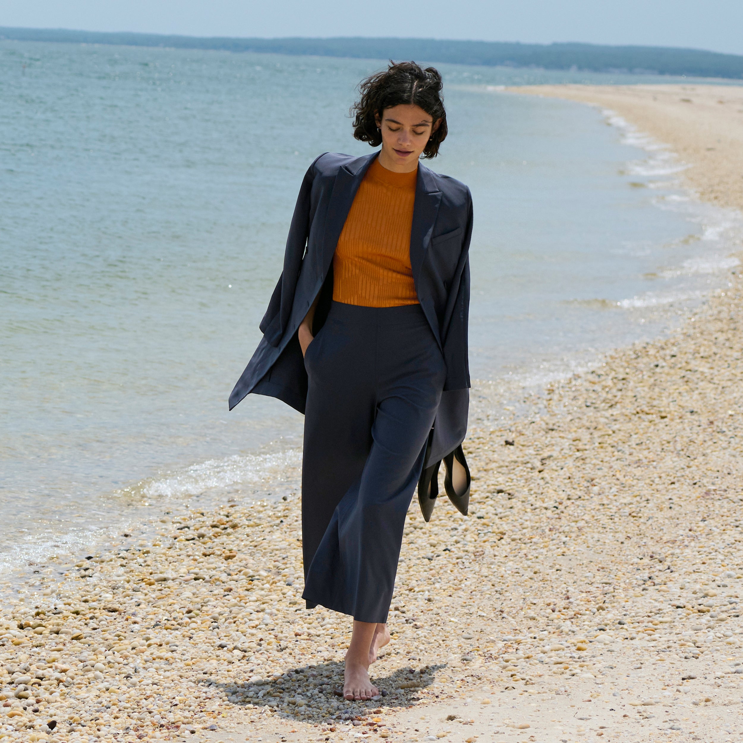 Elena Travel Culotte Pants - OrigamiTech Wrinkle-Free Cool Charcoal for Women | Perfect for Business Trips & Casual Outings