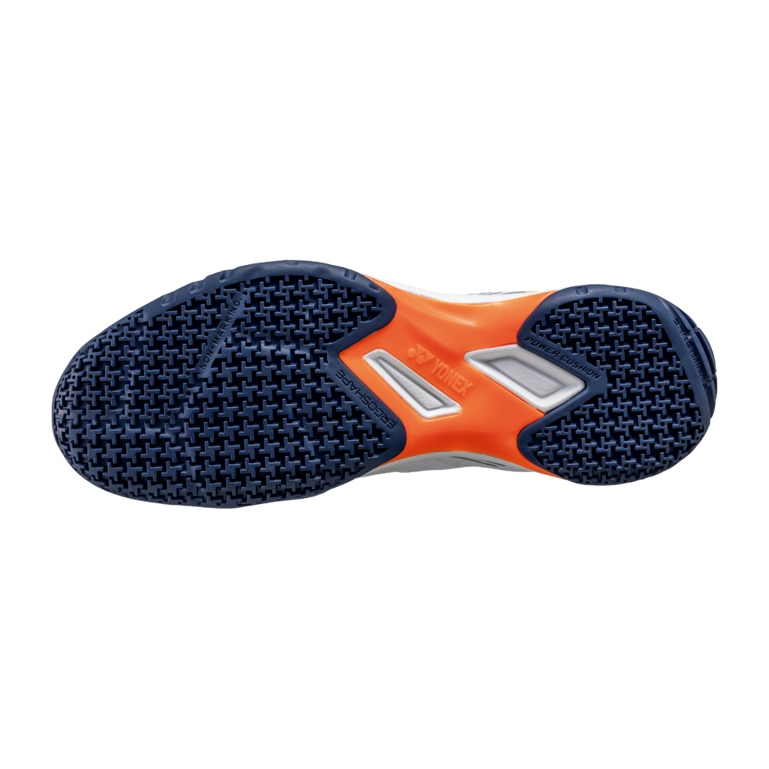 Yonex Power Cushion STRIDER BEAT Men's Badminton Shoes [White/Orange] - Lightweight & Cushioned for Competitive Play & Training