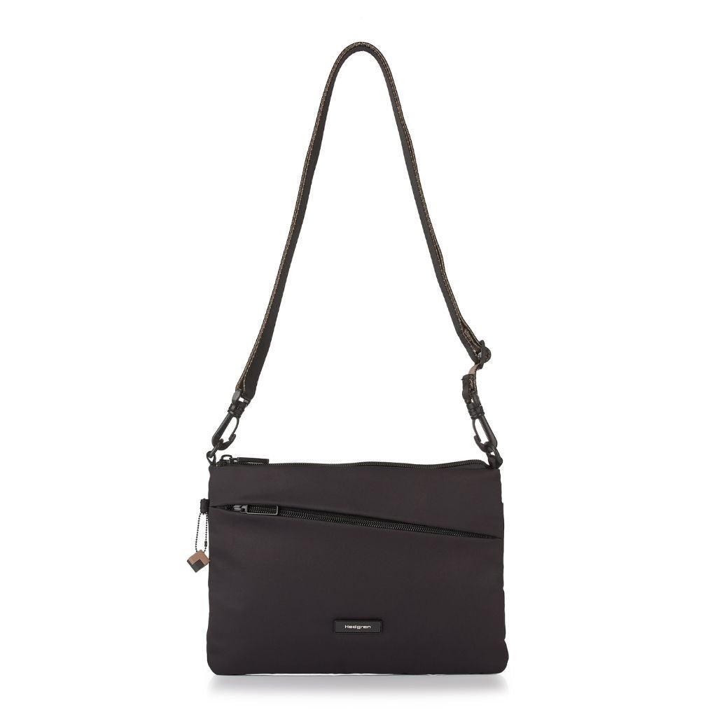 Hedgren Orbit Flat Crossbody Bag for Women - Stylish & Lightweight Black Shoulder Purse - Perfect for Travel, Work & Everyday Use