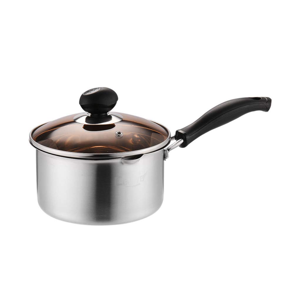 **Hemoton Nonstick Sauce Pan - 1.5 Quart Stainless Steel Soup Pot with Lid - Small Stovetop Cookware for Milk, Baby Food, Pasta & Noodles - Perfect for Kitchen, Camping & Dorm Use**