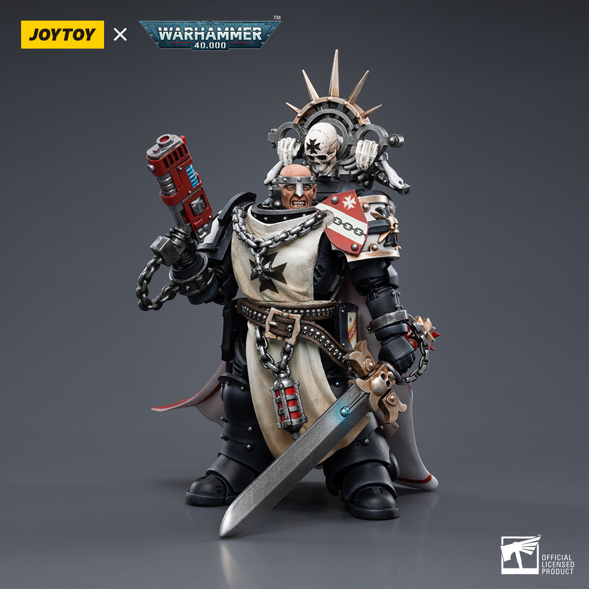1/18 Scale JOYTOY Warhammer 40K Black Templars Action Figure Set (3pcs) - Perfect for Collectors, Tabletop Gaming & Display