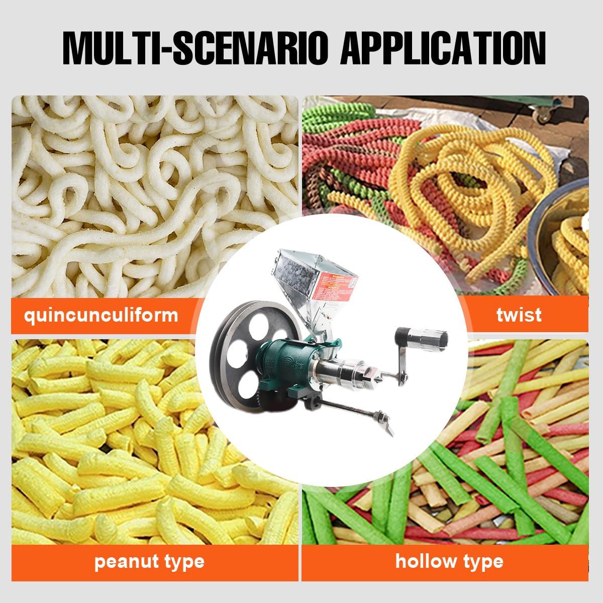 ECUTEE Multi-Function Puffed Food Extruder Machine for Rice, Corn Snacks - Make Cornflakes, Hollow Sticks - Perfect for Street Food Stalls, Home Use & Small Business Snack Production
