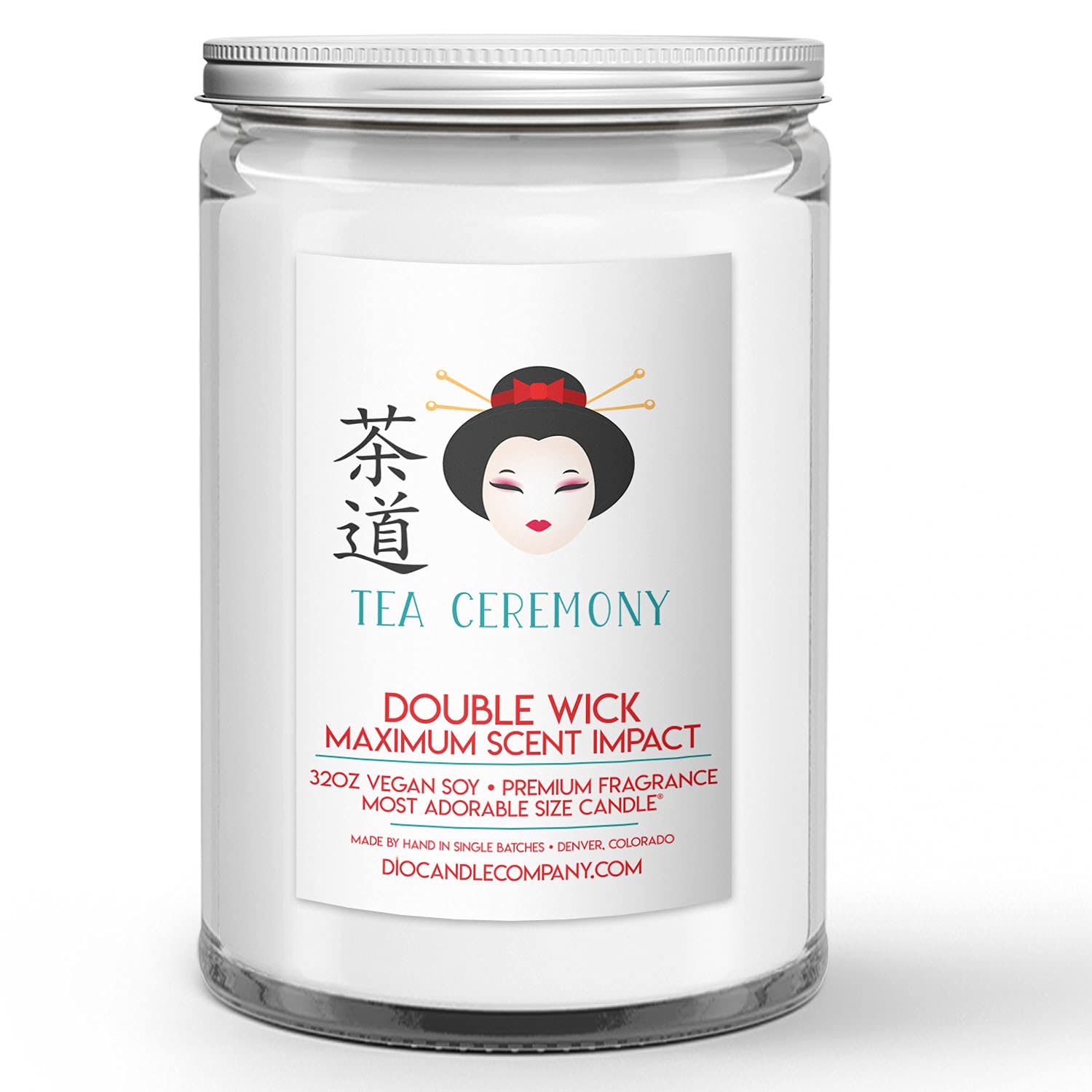 Japanese Tea Ceremony Candle - 32oz Green Tea Scented Soy Wax Candle for Relaxation, Meditation & Home Decor | Aromatherapy, Spa, Zen Room, Yoga Studio Gift