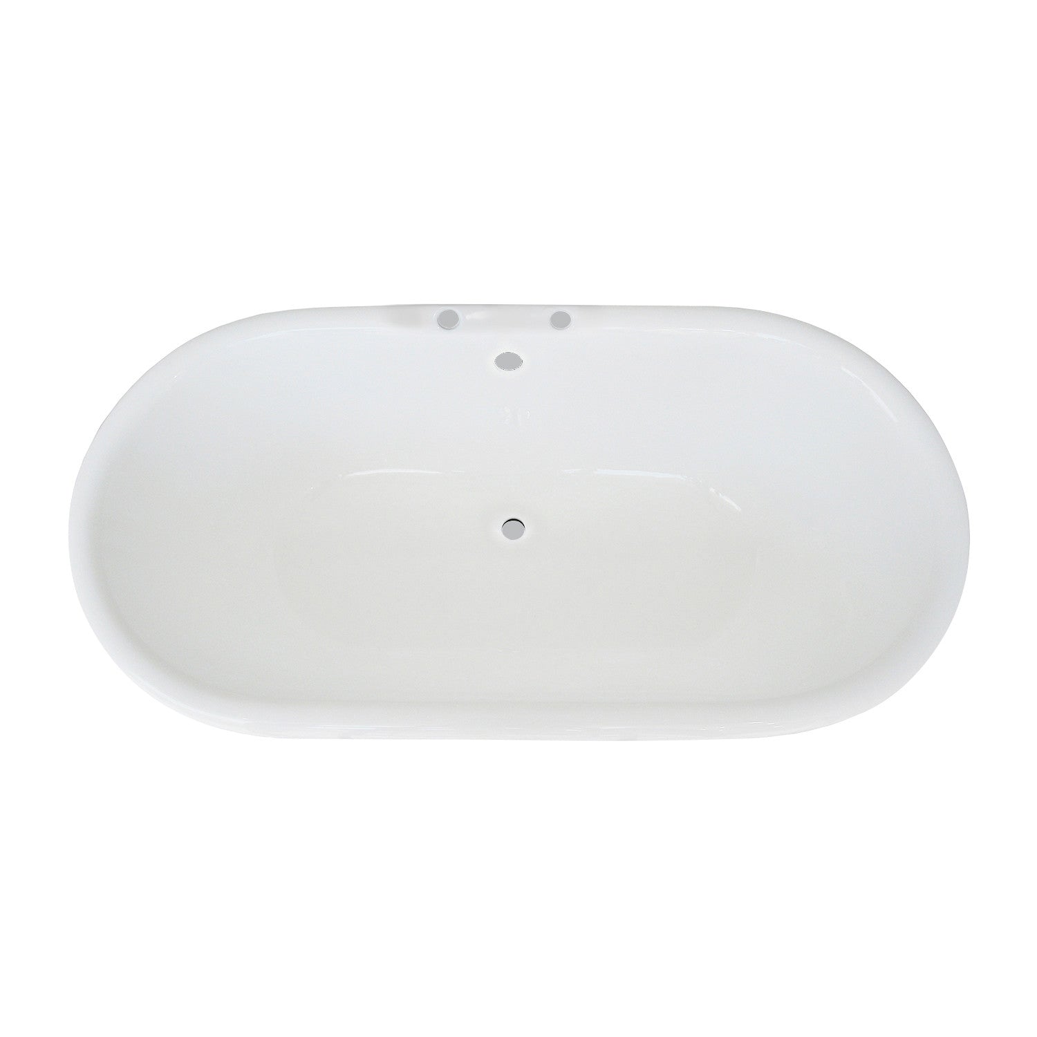 Aqua Eden 66 Inch White Cast Iron Oval Double Ended Pedestal Bathtub with 7 Inch Faucet Drillings - Freestanding Soaking Tub for Luxury Bathroom & Spa Relaxation