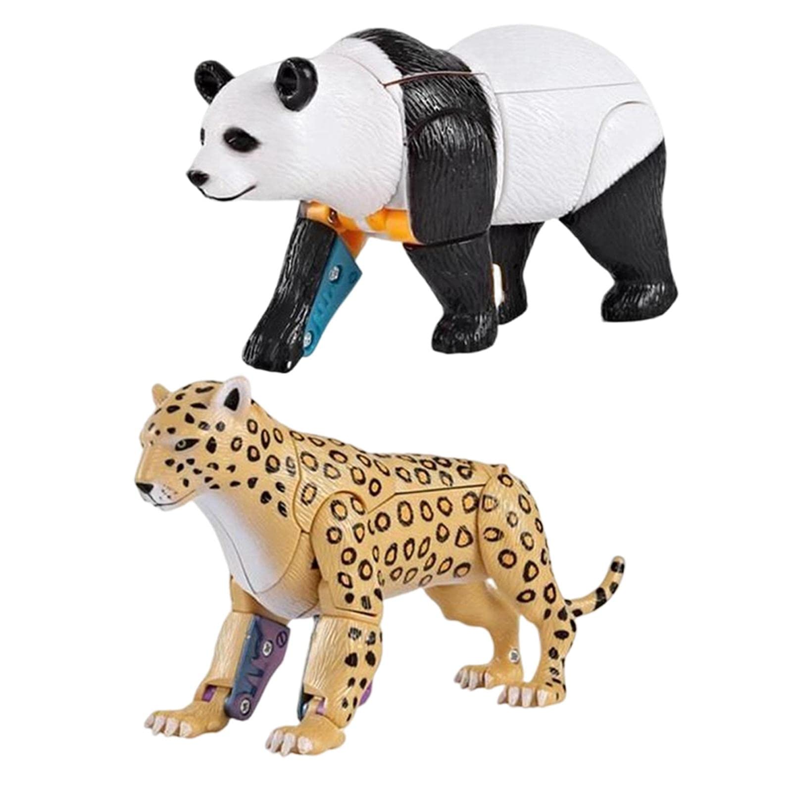 Fancyes 2-Pack Animal Robot Toys - Cheetah & Panda Interactive Robotic Pets for Kids STEM Learning & Fun Playtime | Birthday Gifts, Educational Toys for Children Ages 3-8