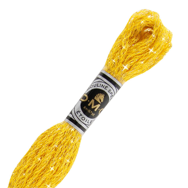 DMC C725 Mouliné Étoile Shimmer Embroidery Floss - Medium Light Topaz Thread for Cross Stitch, Needlework & DIY Crafts - Perfect for Holiday Decorations, Gift Wrapping & Scrapbooking